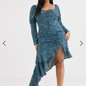 NWT! Pretty Darling Lace Up Front Asymmetric Dress